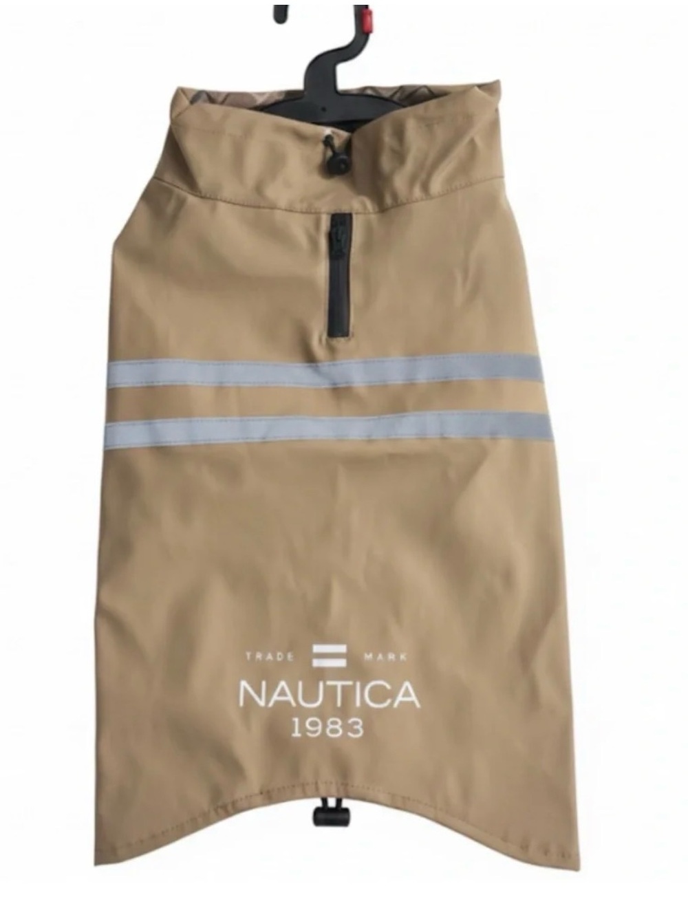 Nautica Khaki Dog Coat with Reflective Stripes
